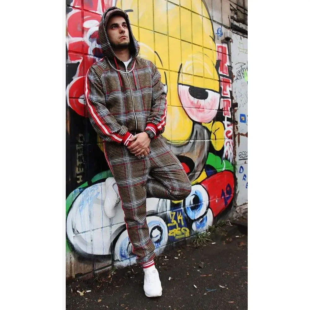 The Sewing Club Mens M Green Red Plaid Gentleman Track Pants Ukrainian Luxury